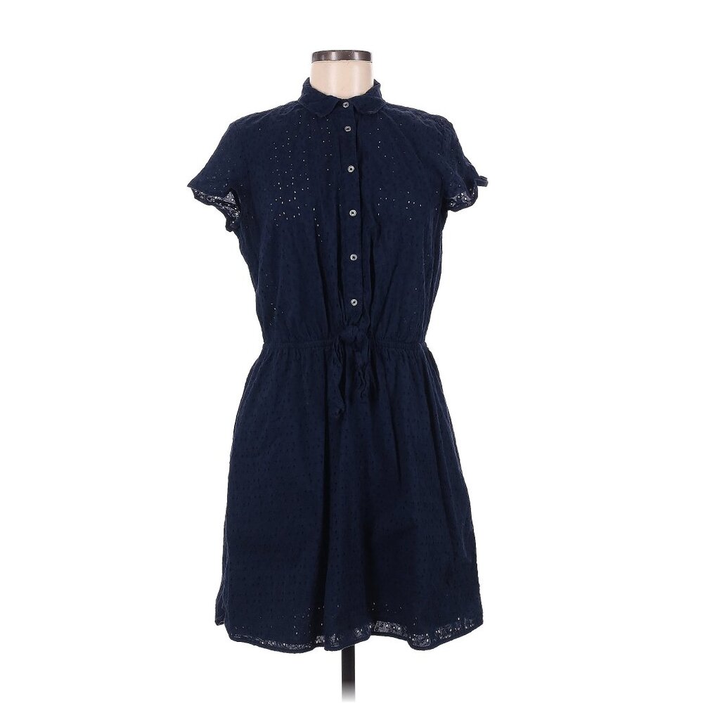 J. Crew Mercantile Navy Blue Eyelet Dress Size M 100% cotton